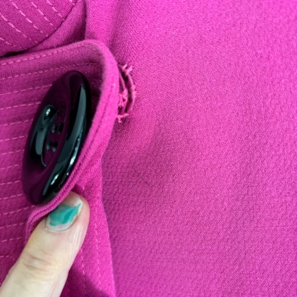 Kensie 3/4 sleeve full zip vibrant pink jacket with pockets size small - Picture 8 of 16